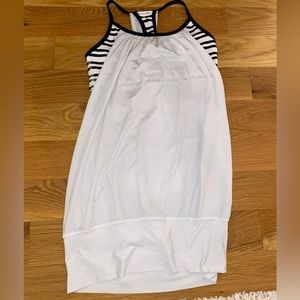 Lululemon white/black tank with built in bra, size 4